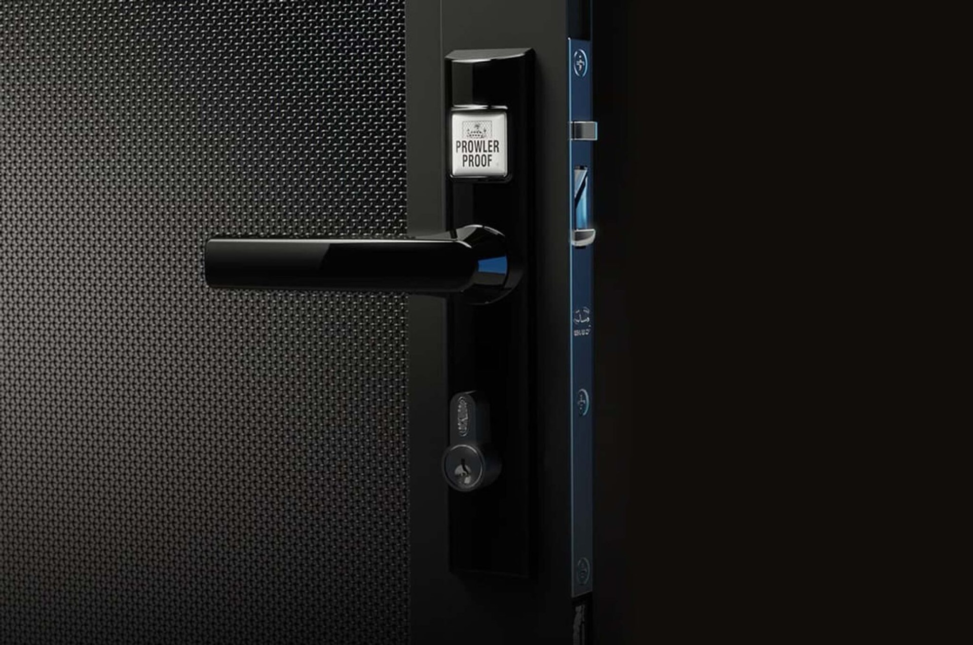 Prowler Proof security screen handle and lock detail