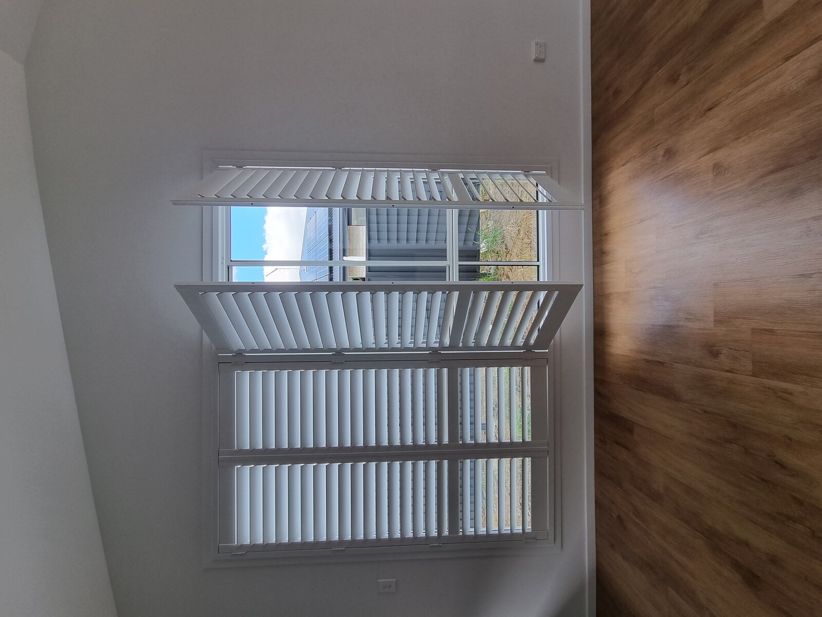 External aluminium shutter installation Window Detail